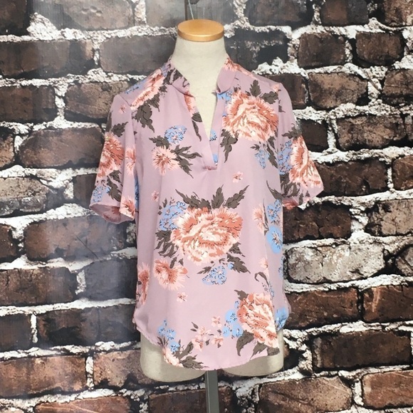 Liberty Love NWT Blouse Top Shirt Boho Floral Pink Blue Small - Picture 3 of 12